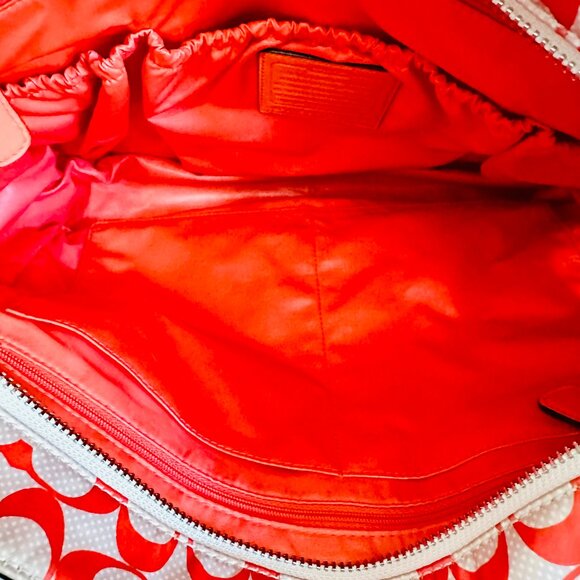 EUC COACH WATER RESISTANT SIGNATURE LOGO POLKA DOTS BABY DIAPER TOTE W DUST BAG - Picture 7 of 16